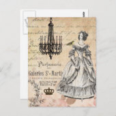 Vintage French lady shabby chic postcard | Zazzle