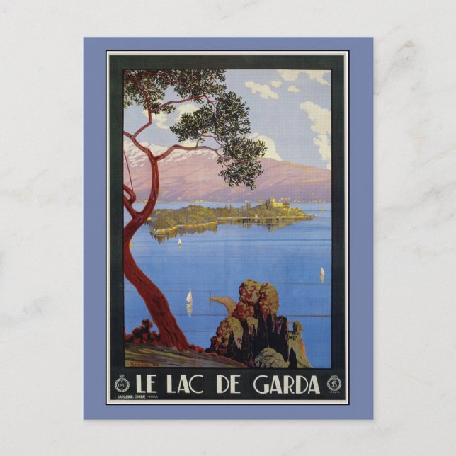 Vintage (French) Lake Garda Italian travel Postcard (Front)