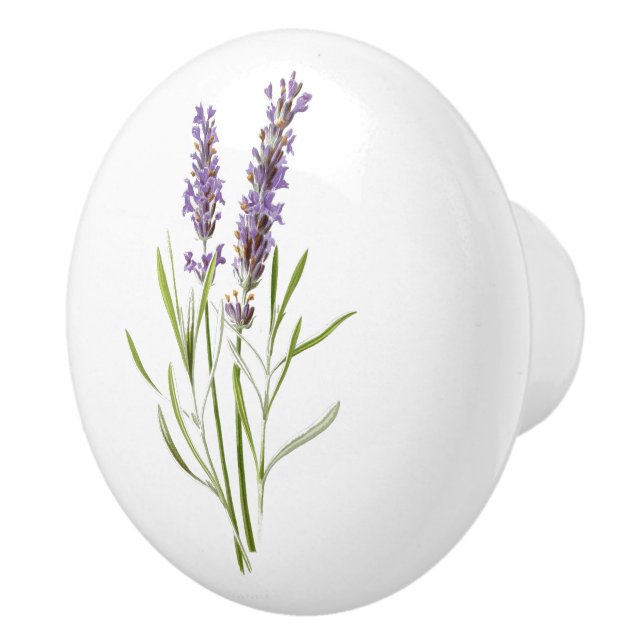 Vintage French Lavender Flower Door Knob (Right)