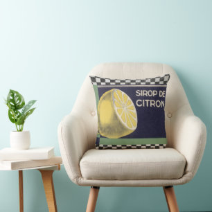 Vintage French Lemon Syrup Cushion
