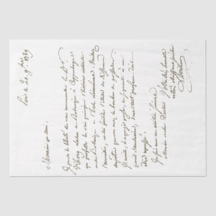 Vintage French Letter Botanical Gardens Script Tissue Paper