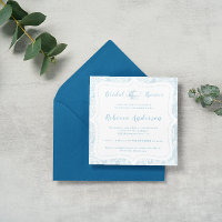 Vintage French Light Blue Damask Bridal Tea Party