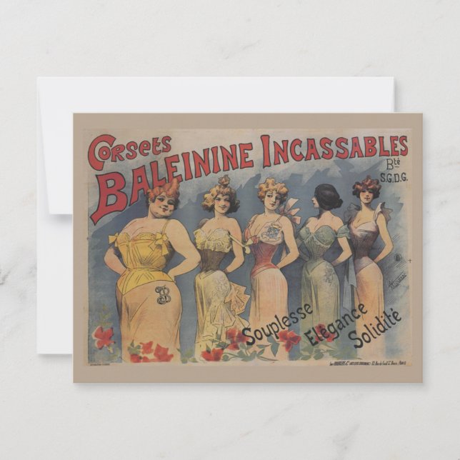 Vintage French Lingerie Wedding Shower Invitation (Front)