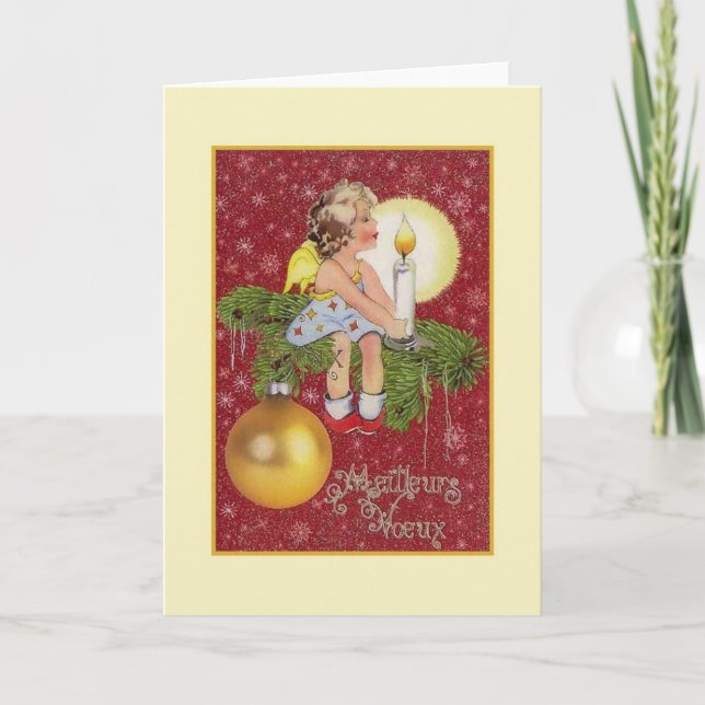 Vintage French Meilleurs Vœux Christmas Card (Front)