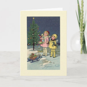 Vintage French Merry Christmas Card