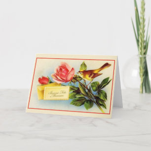 Vintage French Mother Birthday Greeting Card