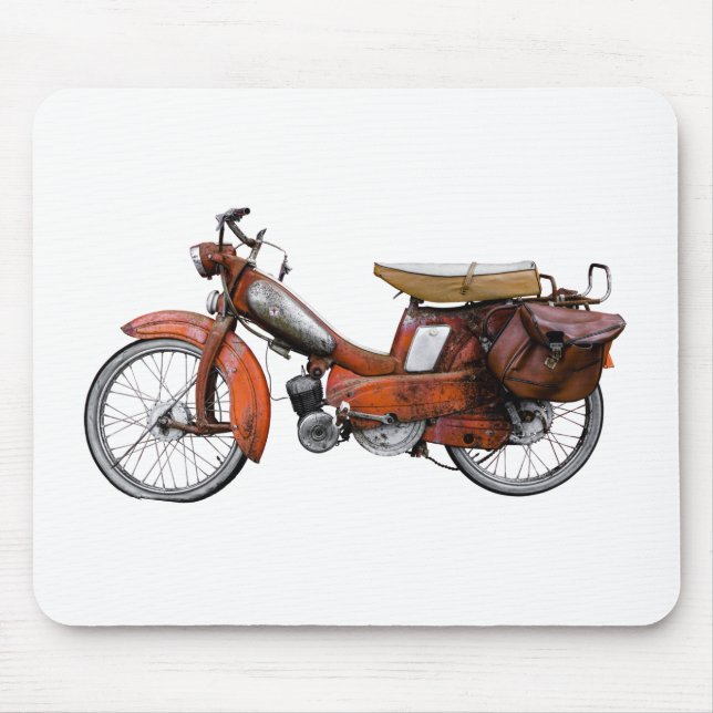 Vintage French Motobecane Moped Mouse Mat (Front)