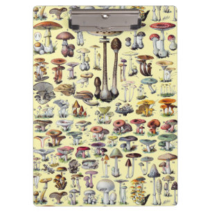 Vintage French Mushroom Cottagecore Botanical Art Clipboard