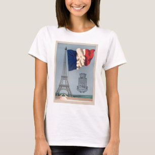 Vintage French National Flag & Eiffel Tower T-Shirt
