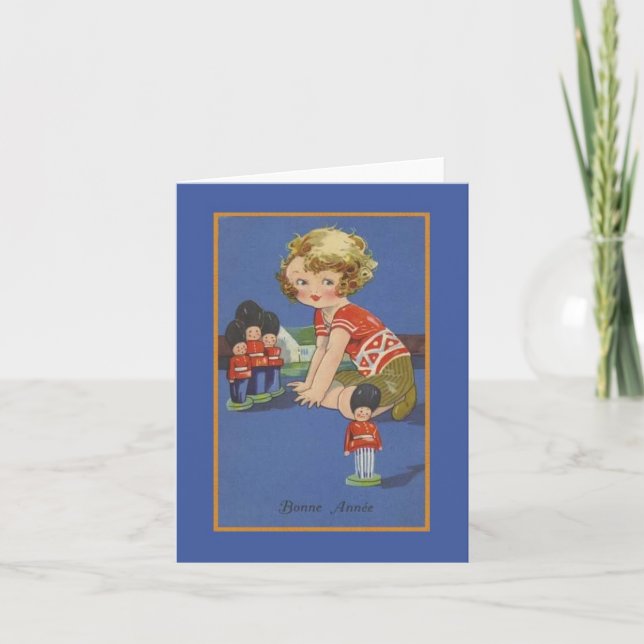 Vintage French New Year Bonne Anné Greeting Card (Front)