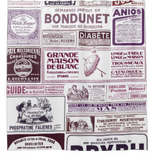 Vintage French Newspaper Ads 1910 Shower Curtain