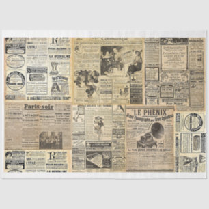 Vintage French Newspapers Tissue Paper