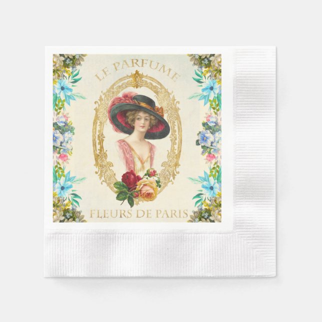 Vintage French Paper Napkin (Front)