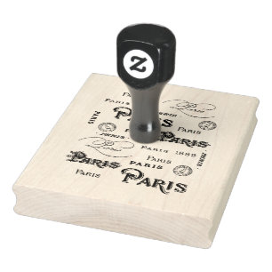 Vintage French Paris Script Typography Rubber Stamp