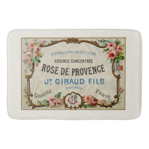 Vintage French Perfume Ad Art Bath Mat