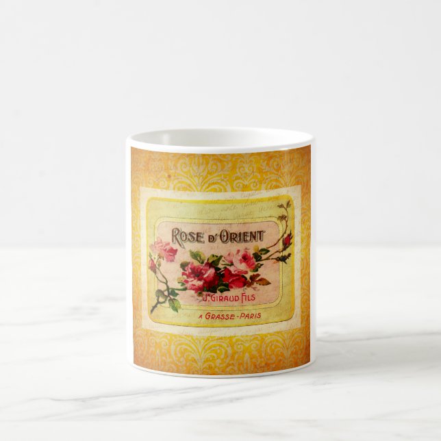 Vintage French Perfume Label Coffee Mug (Center)