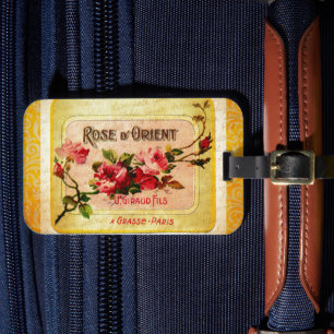 Vintage French Perfume Label Luggage Tag