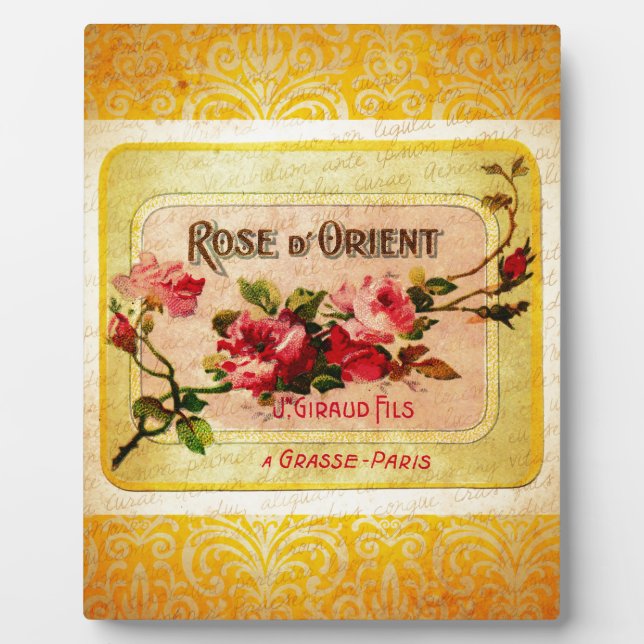 Vintage French Perfume Label Plaque (Front)