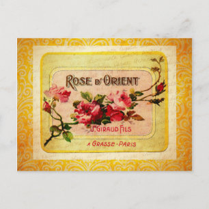 Vintage French Perfume Label Postcard