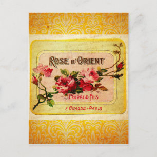 Vintage French Perfume Label Postcard