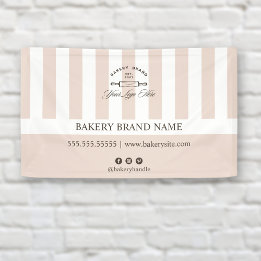 Vintage French Pink Bakery Logo Event Display  Banner