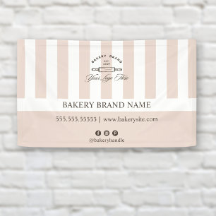 Vintage French Pink Bakery Logo Event Display  Banner