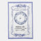 vintage french plate & cutlery kitchen towel blue