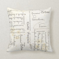 Vintage French Postcard Pillow (French Script)