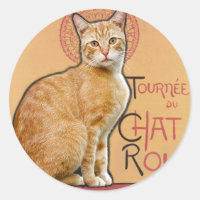    Vintage French Poster Style Orange Cat         