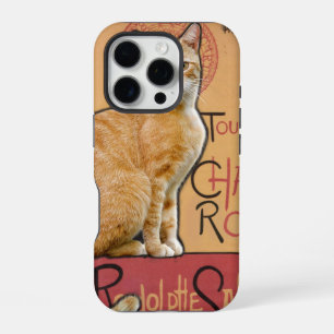 Vintage French Poster Style Orange Cat iPhone 16 Pro Case