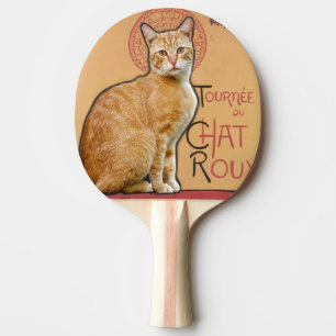    Vintage French Poster Style Orange Cat          Ping Pong Paddle