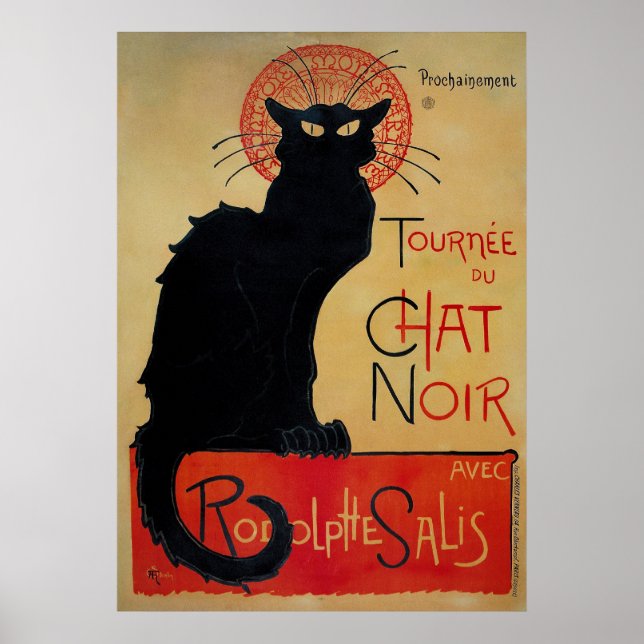 Vintage French poster, the Black Cat Poster (Front)