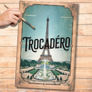 Vintage French Poster Trocadero 1 Decoupage Paper