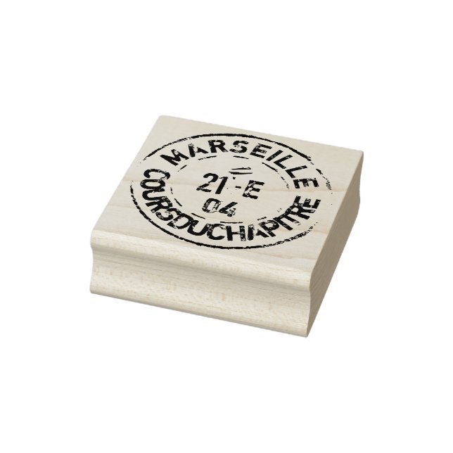 Vintage French Postmark Marseille Scrapbook Rubber Rubber Stamp (Stamp)