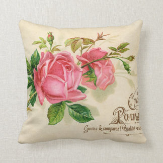 Vintage French Publicity Girly Red Roses Cushion