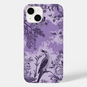 Vintage French Purple Toile Fleurie Case-Mate iPhone 14 Case
