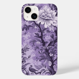 Vintage French Purple Toile Fleurie Case-Mate iPhone 14 Case