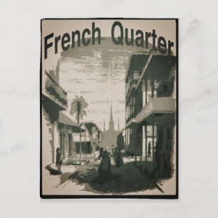 Vintage French Quarter, Orleans Postcard