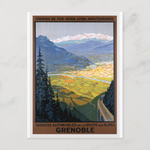 Vintage French Railroad Alps Travel Postcard