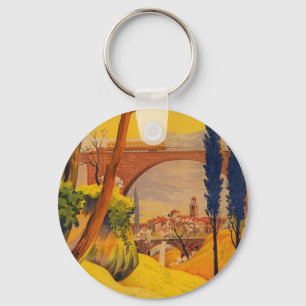 Vintage French Railroad Travel Key Ring