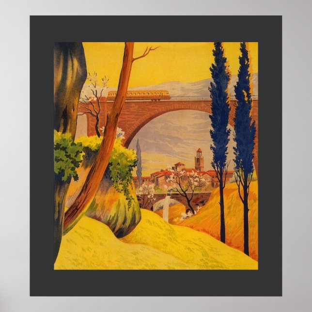 Vintage French Railroad Travel Poster (Front)