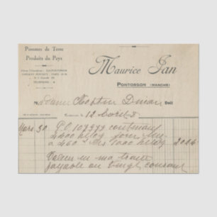 Vintage French Receipt Tissue Paper