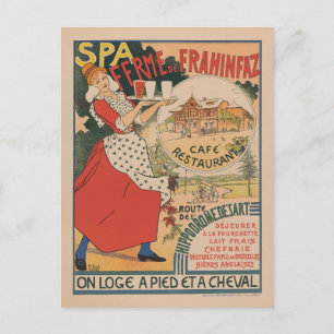Vintage French Restaurant Cafe Travel Postcard