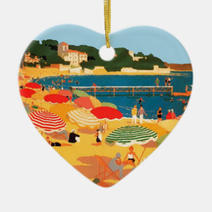 Vintage French Riviera Beach Ceramic Tree Decoration