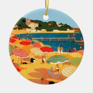 Vintage French Riviera Beach Ceramic Tree Decoration