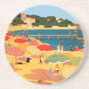 Vintage French Riviera Beach Coaster