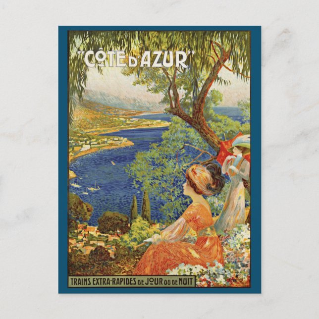 Vintage French Riviera Cote d'Azur ad Postcard (Front)