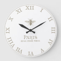 Vintage French Roman Numerals Paris Bee 