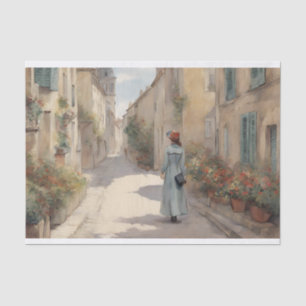 Vintage French Romantic Streets Decoupage Tissue Paper