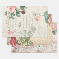 Vintage French Rose Ephemera Decoupage